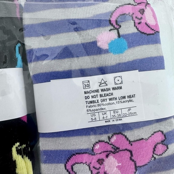 Fashion Women’s mid tube cotton whimsical cartoon elephant socks shoe size (5-8) - Picture 4 of 7